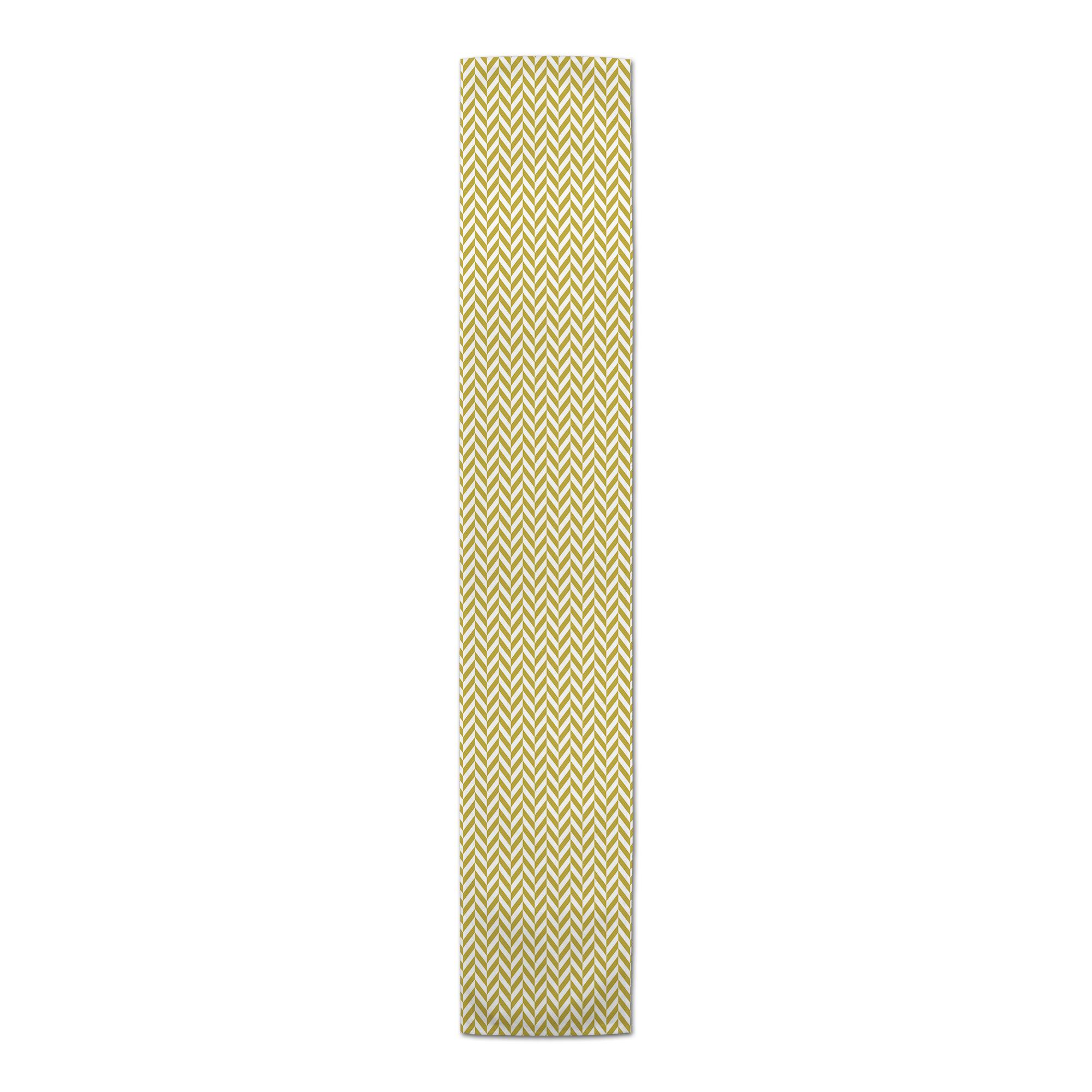 Gold & White Chevron Outdoor Table Runner